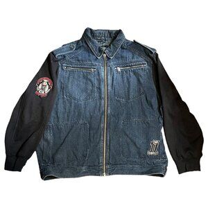 Harley Davidson Denim Jean Jacket 3XL Mens Fabric Sleeves